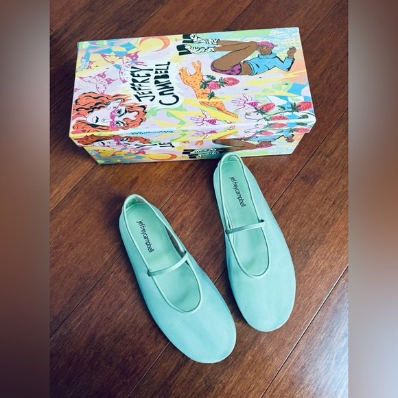 Jeffrey Campbell Mesh Mary Jane Flat Swan Lake mint  US 6 ( it has spots) - Picture 5 of 14